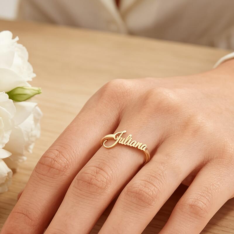 Women's Elegant 316L Stainless Steel Letter Ring